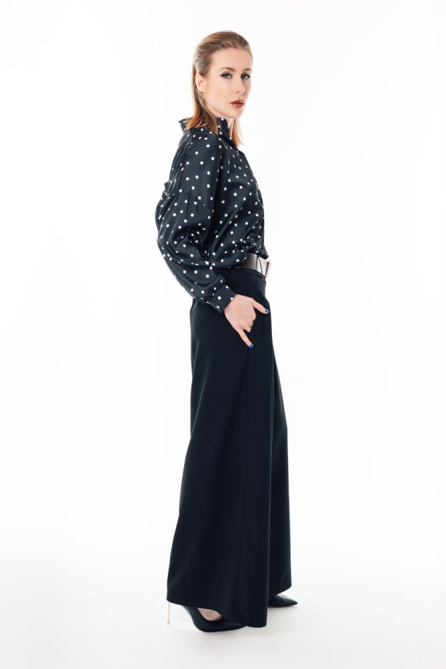 Palazzo trousers with pintucks