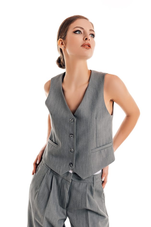 Trouser suit with vest