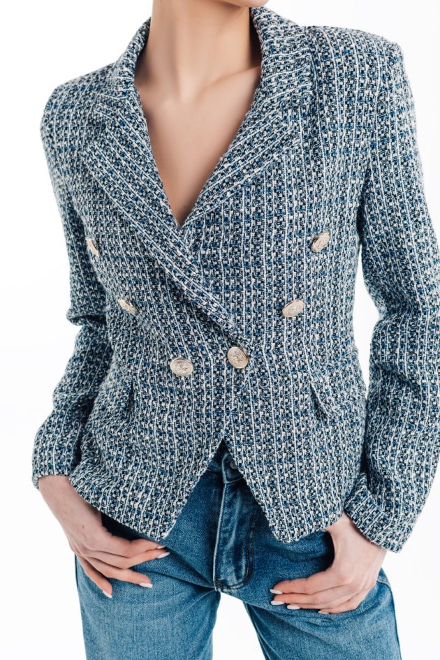 Textured jacket with lurex